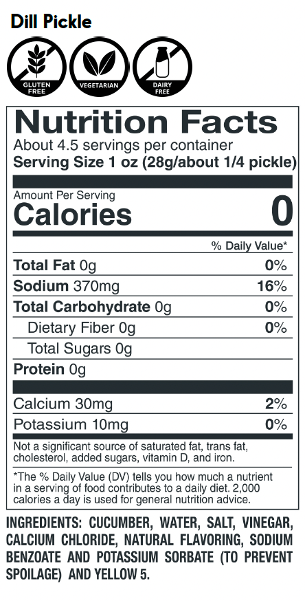 Dill Pickle Nutritional Facts