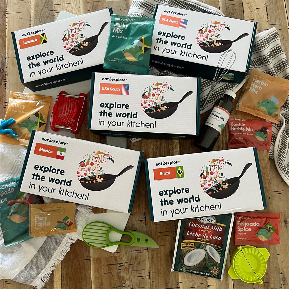 "eat2explore cooking kits featuring global cuisines"
