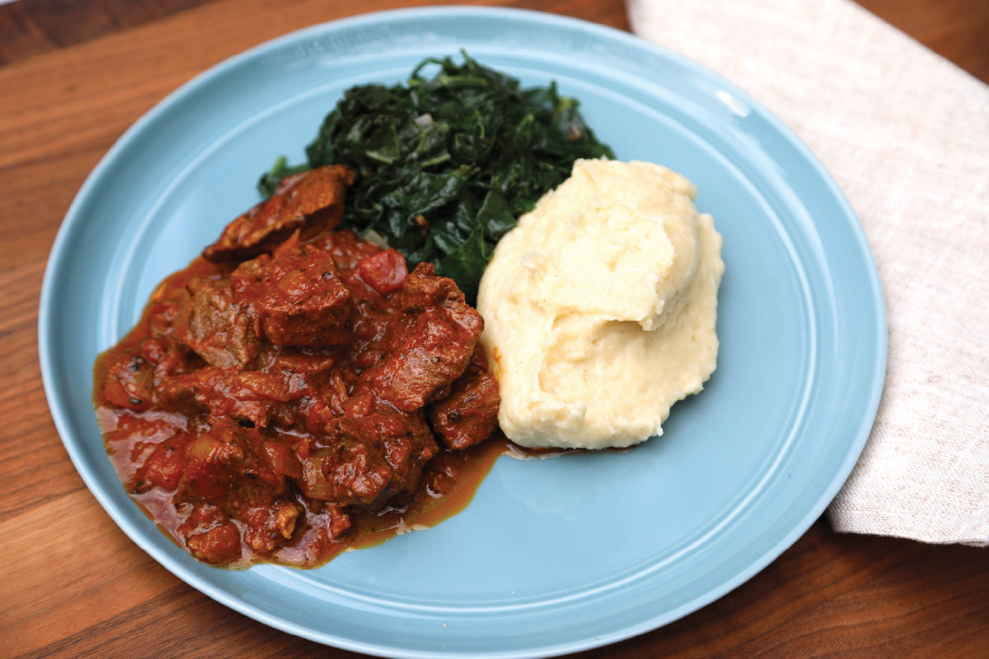 Nyama/Githeri with Ugali and Sukuma Wiki