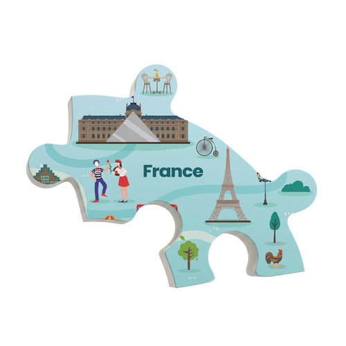  1 Magnetic Puzzle Piece - France