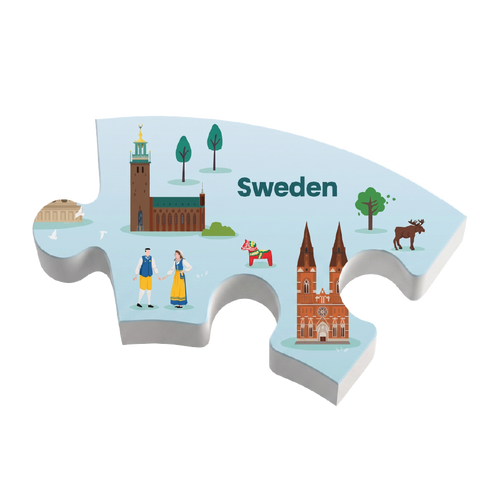  1 Magnetic Puzzle Piece - Sweden