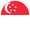 Flag of Singapore with a red background and white crescent moon and stars.