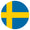 Flag of Sweden in a circular shape on a white background