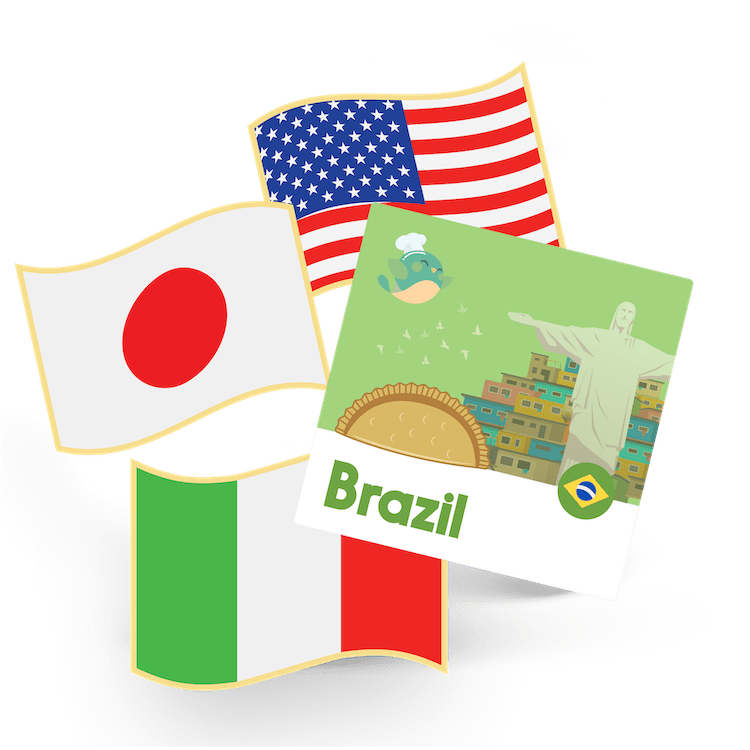 BRAZIL - flag pin & sticker