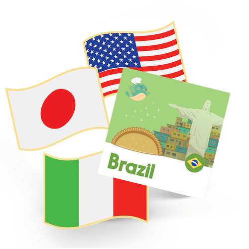 1 Flag Pin and 1 Sticker - Brazil