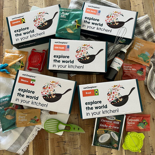 "eat2explore cooking kits featuring global cuisines"