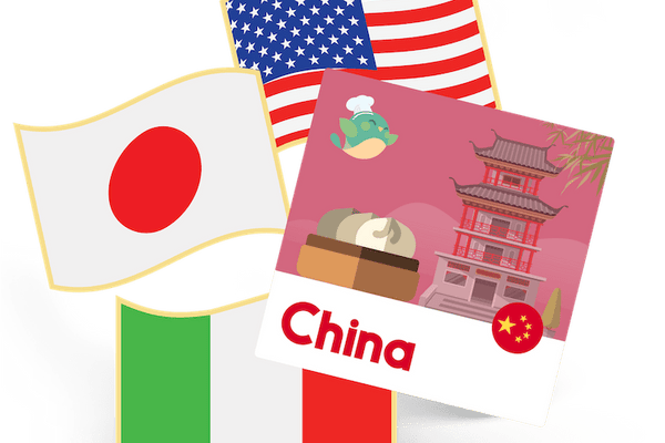 CHINA - flag pin & sticker - FST-1-CH - eat2explore