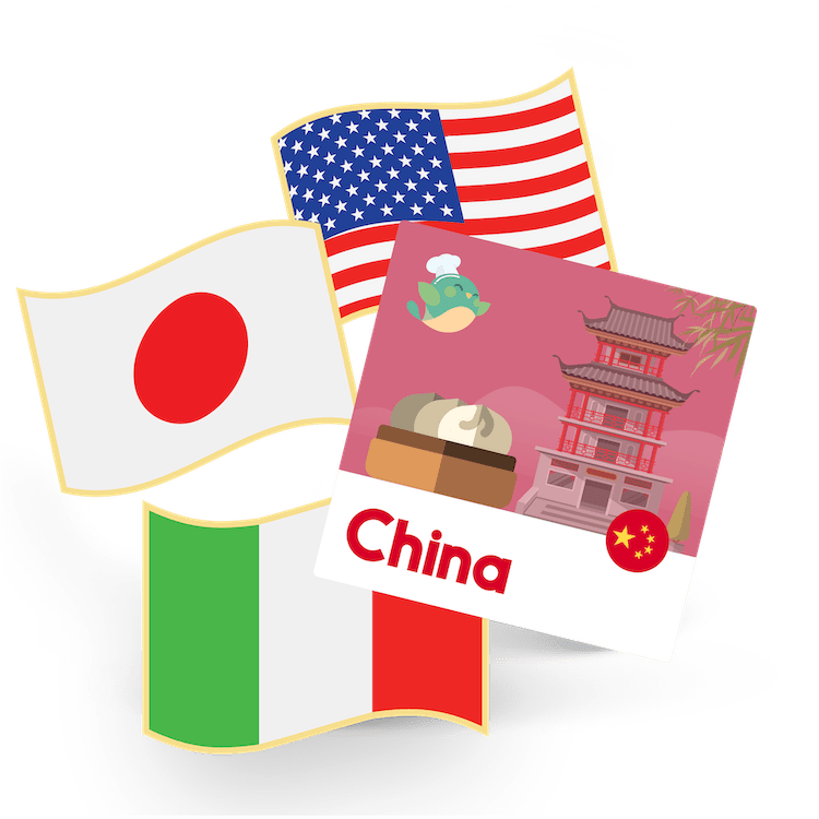 CHINA - flag pin & sticker - FST-1-CH - eat2explore