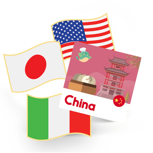 1 Flag Pin and 1 Sticker - China