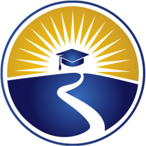 "education logo with graduation cap and sun rays"