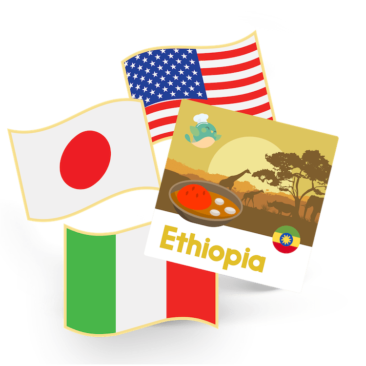 ETHIOPIA - flag pin & sticker - FST-1-ET - eat2explore