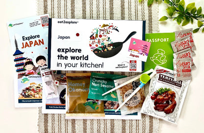 explore Japan cooking kit with ingredietns and recipe cards