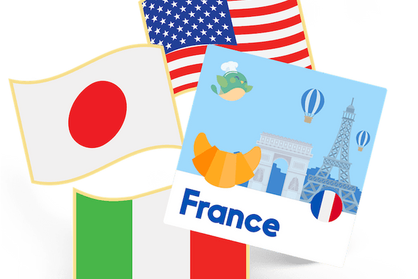 FRANCE - flag pin & sticker - FST-1-FR - eat2explore