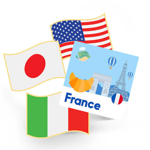 1 Flag Pin and 1 Sticker - France