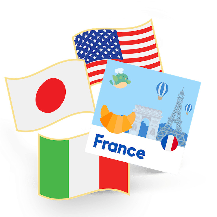 FRANCE - flag pin & sticker - FST-1-FR - eat2explore
