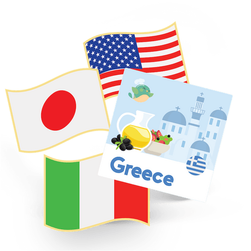 1 Flag Pin and 1 Sticker - Greece