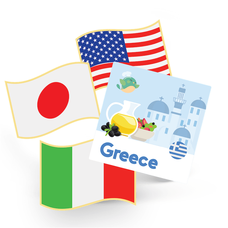 GREECE - flag pin & sticker - FST-1-GR - eat2explore