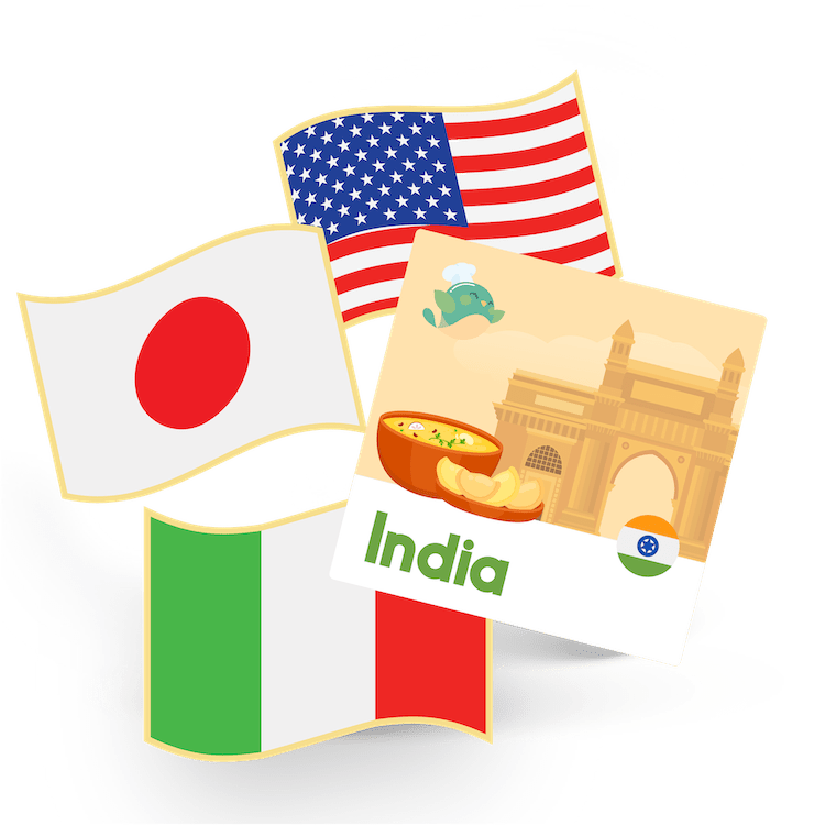 INDIA - flag pin & sticker