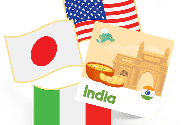 INDIA - flag pin & sticker - FST-1-IN - eat2explore