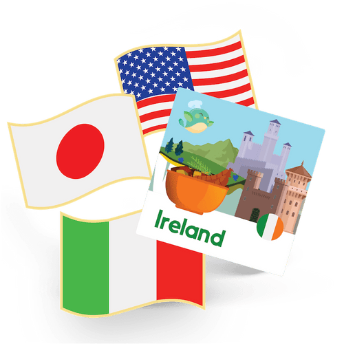 1 Flag Pin and 1 Sticker - Ireland