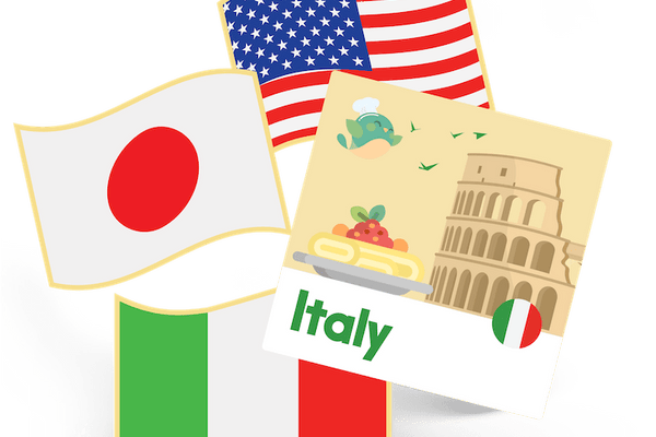 ITALY - flag pin & sticker - FST-1-IT - eat2explore