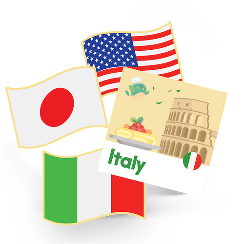 1 Flag Pin and 1 Sticker - Italy
