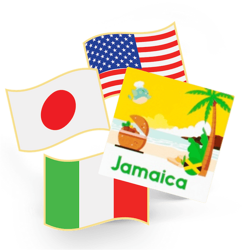 1 Flag Pin and 1 Sticker - Jamaica