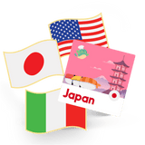 1 Flag Pin and 1 Country Sticker