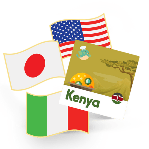 1 Flag Pin and 1 Sticker - Kenya