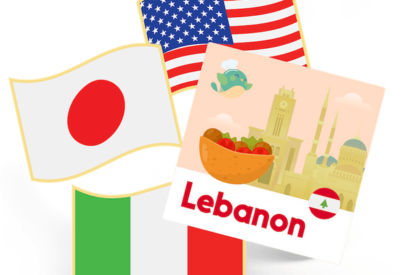 LEBANON - flag pin & sticker - FST-1-LE - eat2explore