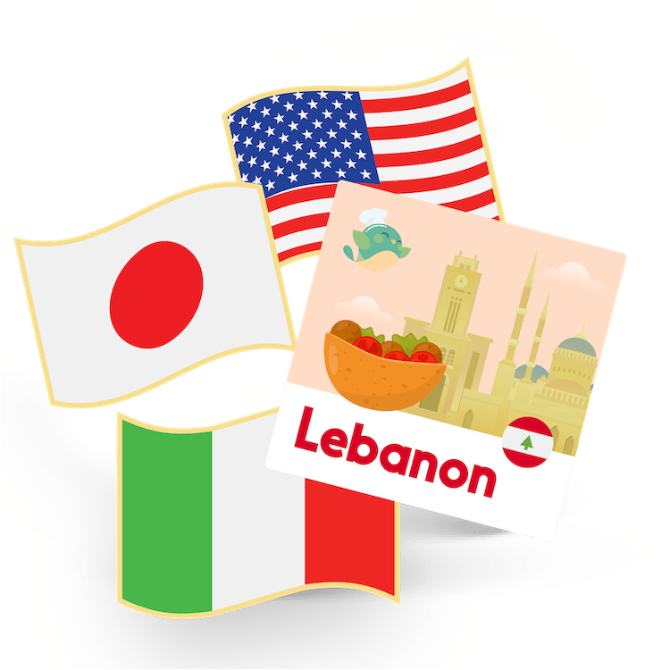 LEBANON - flag pin & sticker - FST-1-LE - eat2explore