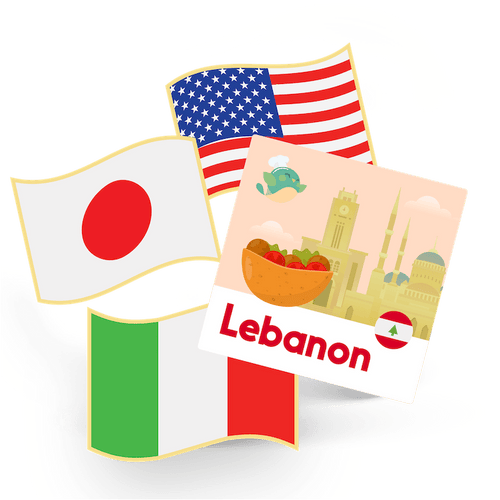 1 Flag Pin and 1 Sticker - Lebanon