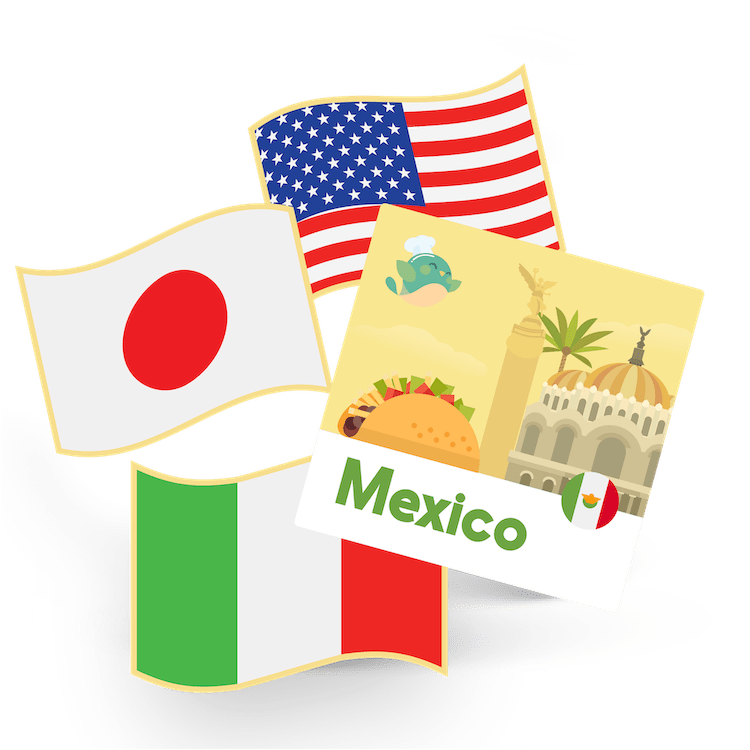 MEXICO - flag pin & sticker