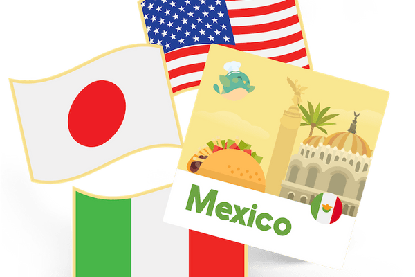 MEXICO - flag pin & sticker - FST-1-MX - eat2explore