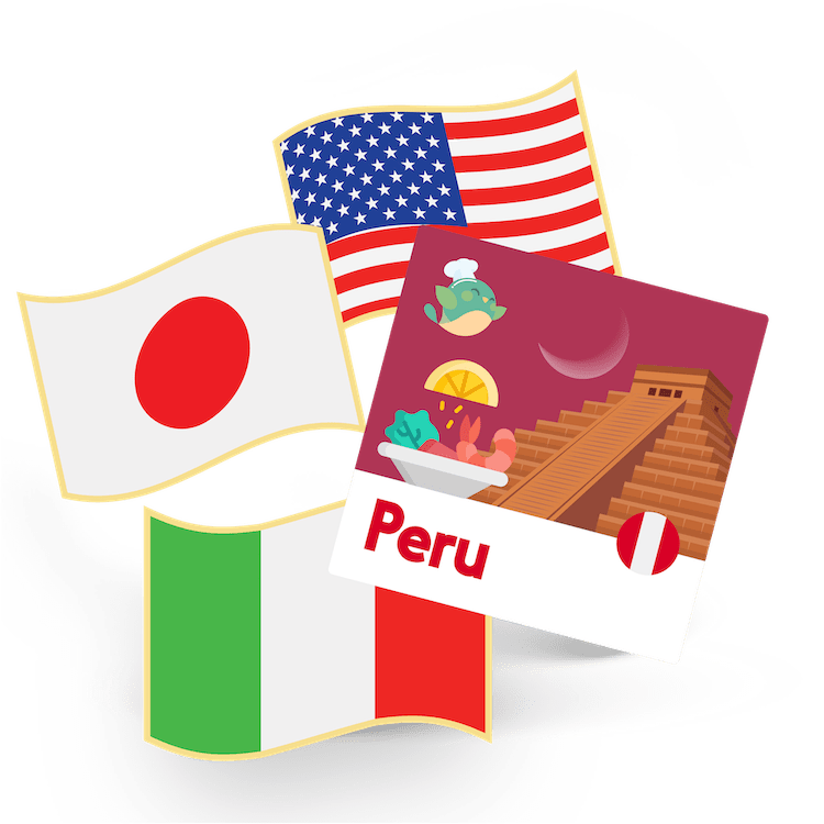 PERU - flag pin & sticker