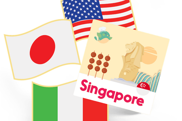 SINGAPORE - flag pin & sticker - FST-1-SI - eat2explore