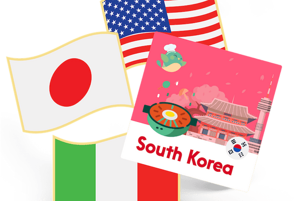 SOUTH KOREA - flag pin & sticker - FST-1-SK - eat2explore
