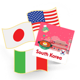 1 Flag Pin and 1 Country Sticker