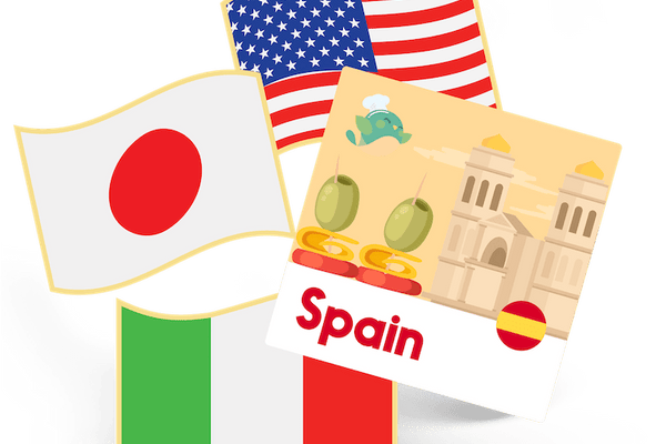 SPAIN - flag pin & sticker - FST-1-SP - eat2explore