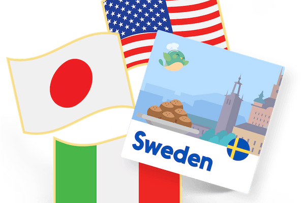 SWEDEN - flag pin & sticker - FST-1-SW - eat2explore