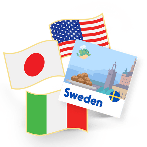 1 Flag Pin and 1 Sticker - Sweden
