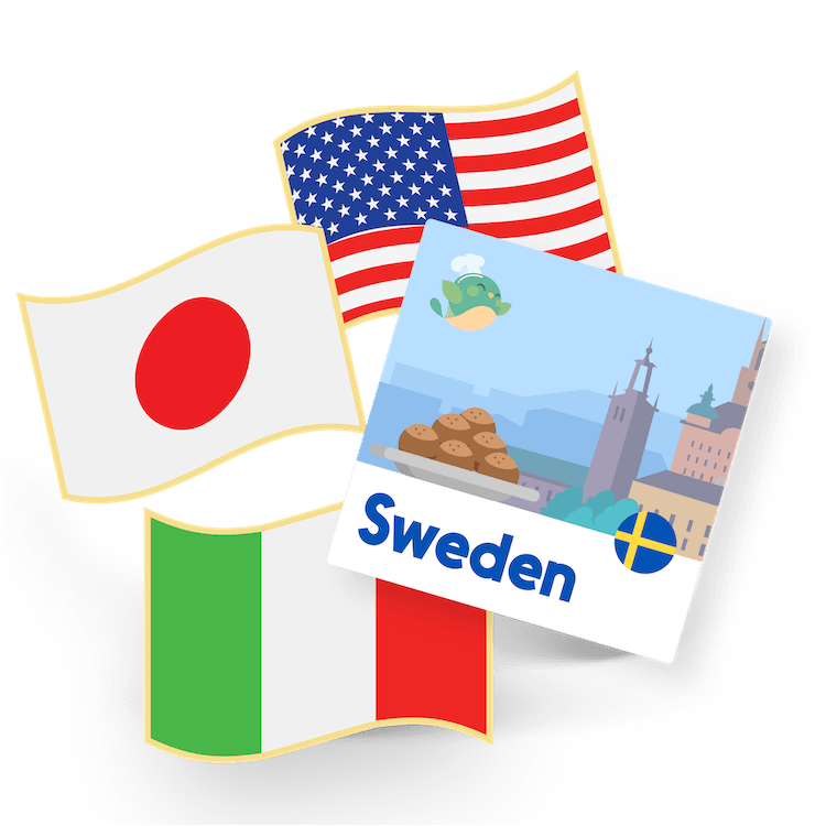 SWEDEN - flag pin & sticker - FST-1-SW - eat2explore