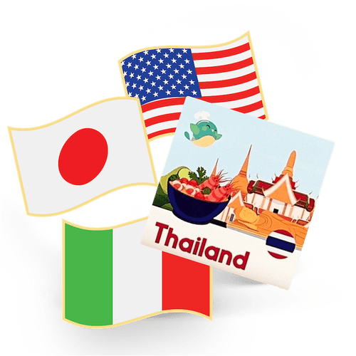 1 Flag Pin and 1 Sticker - Thailand