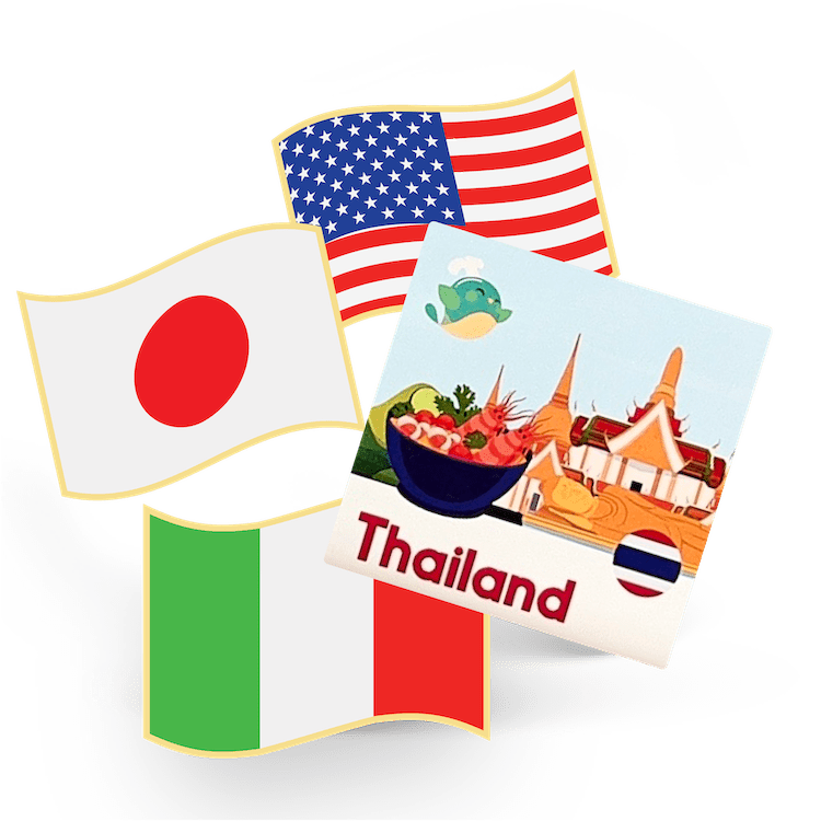 THAILAND - flag pin & sticker - FST-1-TH - eat2explore