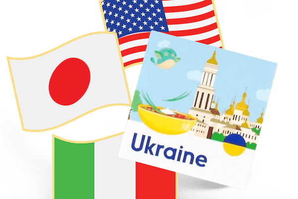 UKRAINE - flag pin & sticker - FST-1-UA - eat2explore