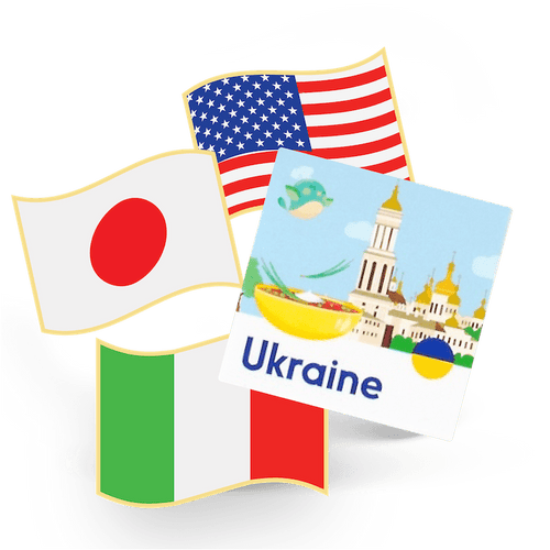 1 Flag Pin and 1 Sticker - Ukraine