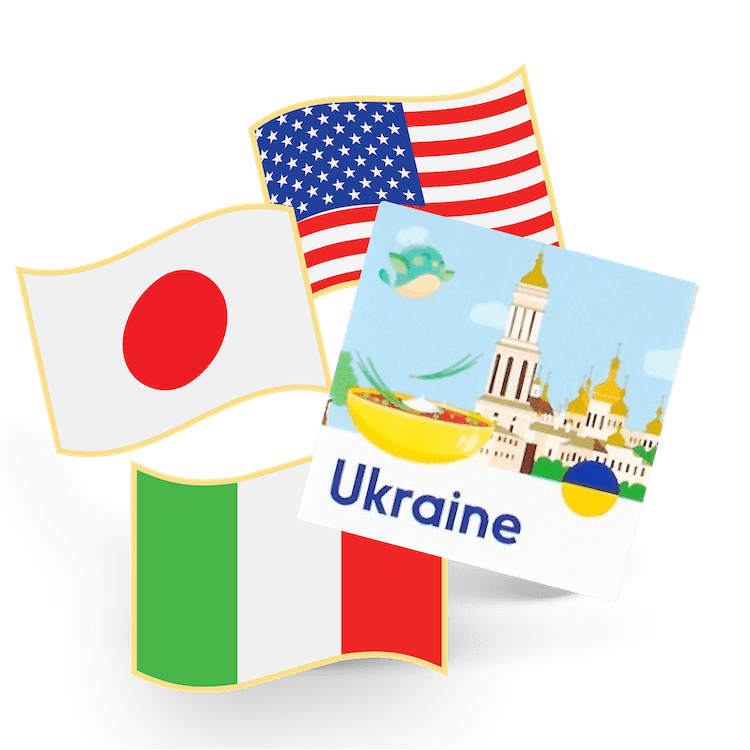 UKRAINE - flag pin & sticker - FST-1-UA - eat2explore