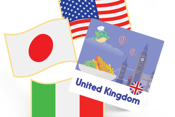UNITED KINGDOM - flag pin & sticker - FST-1-UK - eat2explore