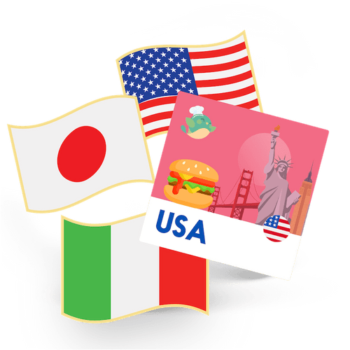 1 Flag Pin and 1 Sticker - USA